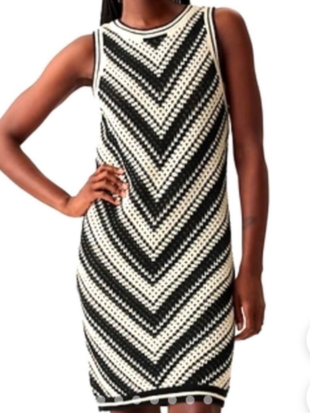 NWOT Gap Chevron Open Weave Sleeveless Sweater Dress Size Medium
